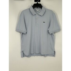 Lacoste Short Sleeve Polo Shirt Solid Light Blue Logo Golf Mens Size‎ Large 5